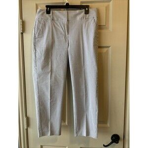 Ann Taylor, Seersucker Curvy Cropped Pants, Blue, Size: 8